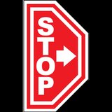 Eticheta stop pentru podea cu sageata spre dreapta